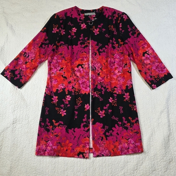 NWT Danny & Nicole Black And Pink Floral Jacket - Picture 2 of 8